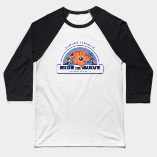 Ride The Wave Surfing Baseball T-Shirt